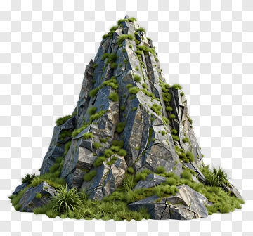 Rock Mountain With Grass PNG