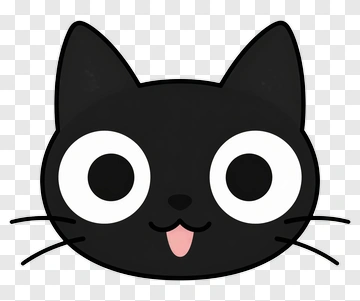 Black Cat With Big Eyes PNG
