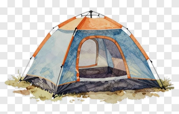 Watercolor Tent In Nature PNG