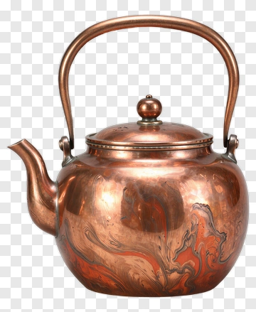 Copper Teapot With Marble Pattern PNG