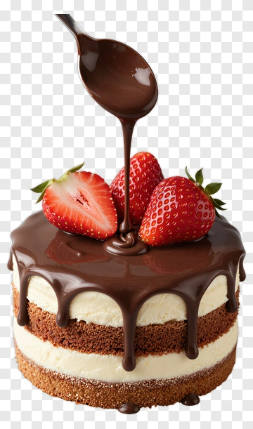 Chocolate Cake With Fresh Strawberries PNG