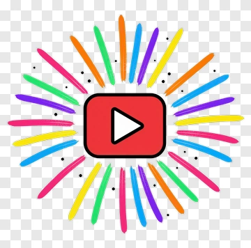YouTube Logo With Colorful Brush Strokes PNG