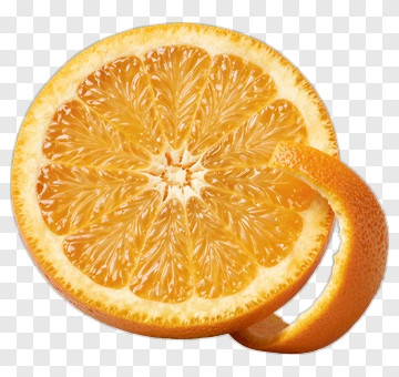 Sliced Orange With Peel PNG