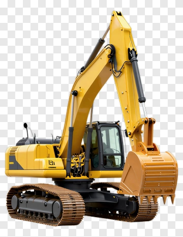 Yellow Excavator Construction Equipment PNG