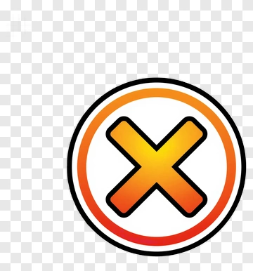 Cancel Symbol With Orange Gradient PNG
