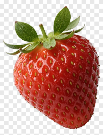 Fresh Strawberry With Green Leaves PNG