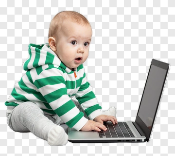 Baby Using Laptop PNG