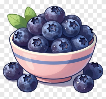 Blueberries In A Bowl PNG