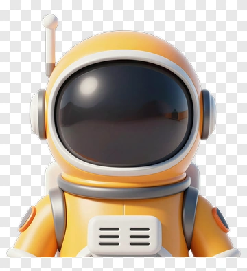 Orange Astronaut In Space Suit PNG