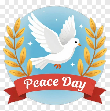 Peace Day Dove With Wreath PNG