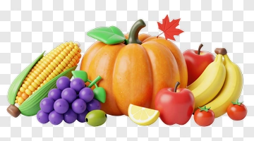 Fall Harvest Fruit And Vegetable Collection PNG