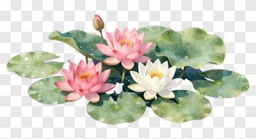 Pink And White Lotus Flowers PNG