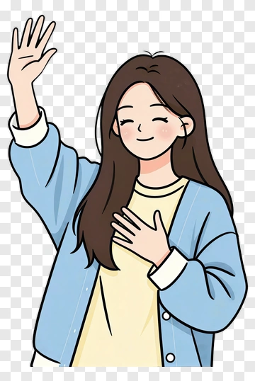 Woman Waving Cheerfully PNG