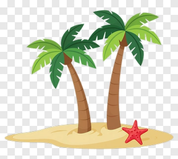 Two Palm Trees And A Starfish PNG