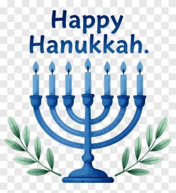 Happy Hanukkah Menorah PNG