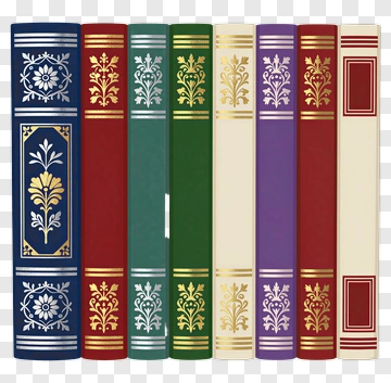 Row Of Decorative Books PNG