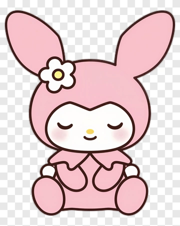 My Melody Cartoon Rabbit With Flower PNG