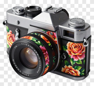 Floral Camera Design PNG