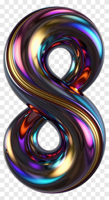 Shiny Number Eight PNG