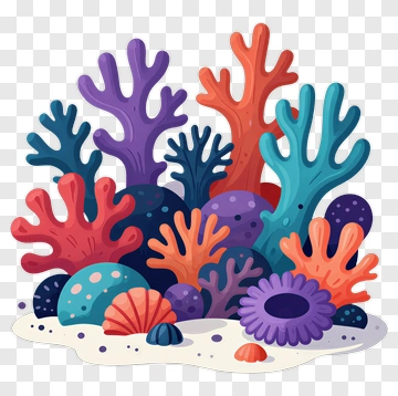 Colorful Coral And Seashells PNG
