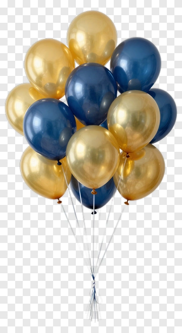 Gold And Blue Balloons PNG