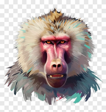 Mandrill Portrait PNG