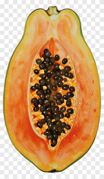 Sliced Papaya With Seeds PNG