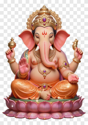 Ganesha Statue With Lotus Base PNG