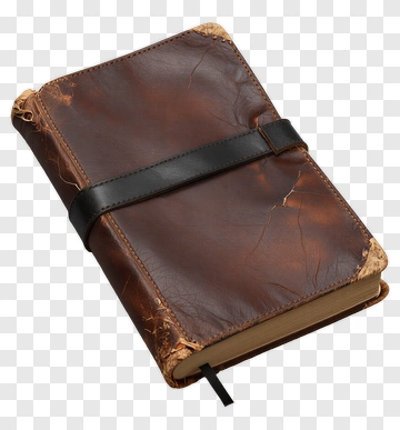 Vintage Leather Notebook With Black Strap PNG