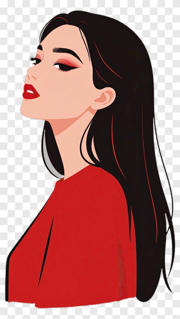 Woman In Red Top PNG