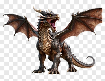 Realistic Dragon With Open Mouth PNG