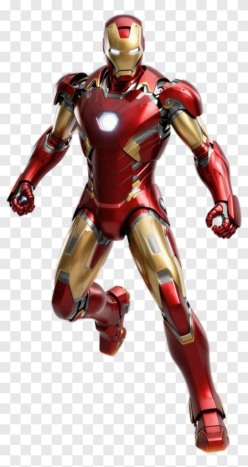 Iron Man In Red And Gold Armor PNG