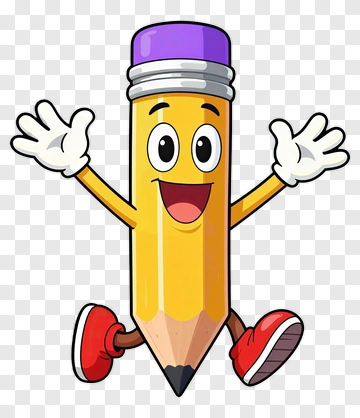 Animated Pencil Character PNG