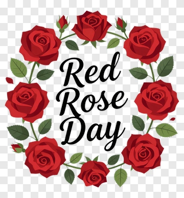 Red Rose Day Floral Design PNG
