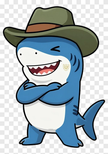 Cartoon Shark In Hat PNG