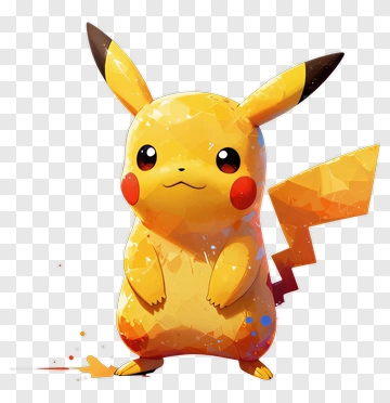 Pikachu With Geometric Design PNG