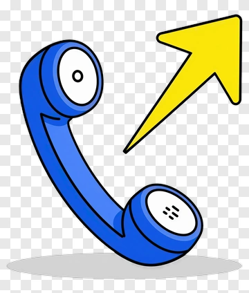 Blue Telephone With Yellow Arrow PNG