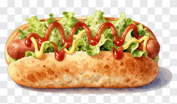 Hot Dog With Ketchup And Mustard PNG