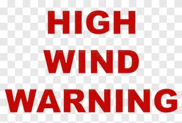 High Wind Warning Text PNG