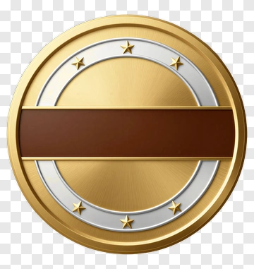 Golden Medal With Stars And Brown Band PNG