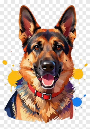 German Shepherd Dog Portrait PNG