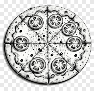 Hand Drawn Pizza With Tomato Slices PNG