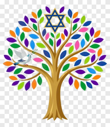 Tree With Star Of David And Dove PNG