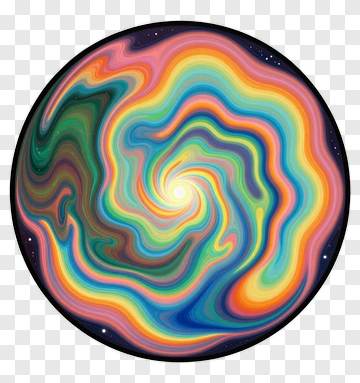 Rainbow Swirl Pattern In Circular Frame PNG