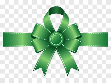 Green Ribbon Bow PNG