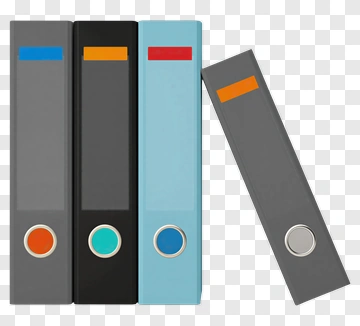 Four File Folders With Color Labels PNG