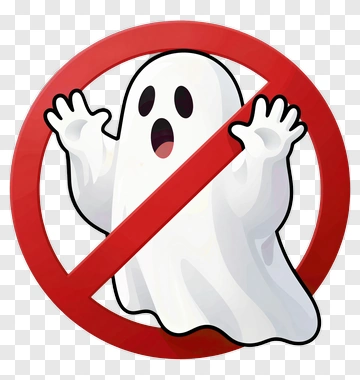 Ghost With Prohibition Sign PNG