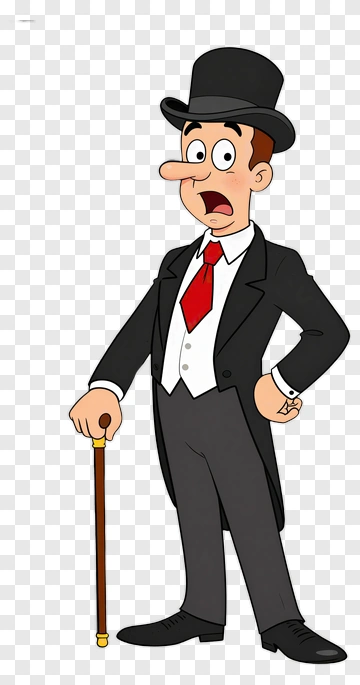 Cartoon Man In Formal Attire PNG