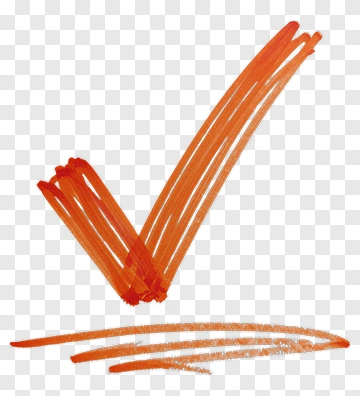 Orange Hand-Drawn Checkmark PNG