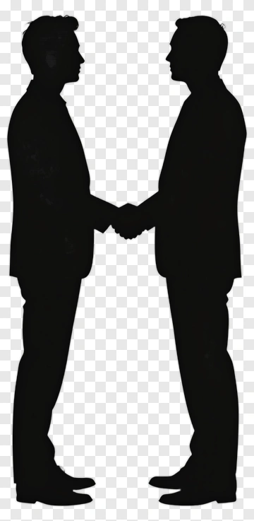 Two Men Silhouette Handshake PNG